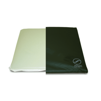 FormAlign F1 cushion featuring a dual-colour design with a logo on one side.
