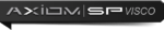 Logo of Axiom SP Visco displayed on a black background with stylised text.