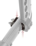 Close-up view of Catalyst 5VX camber spacers showing adjustment mechanism and mounting points.