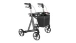 SERVER HD Sober Grey walker with a lightweight frame and a storage basket.