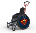 Image: A veldink custom wheelchair with custom "Superman" icon