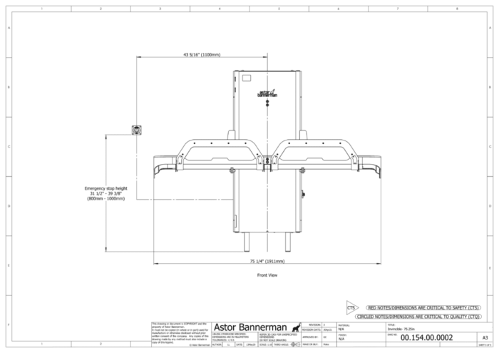 6 Astor Invincible changing table dimensions from the front e1687944792715