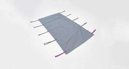 Grey repositioning sheet with multiple attachment straps on the sides.