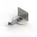 Wall bracket assembly with a flat mounting plate and a protruding arm for support.