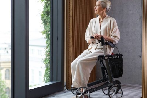 Rollator with seat